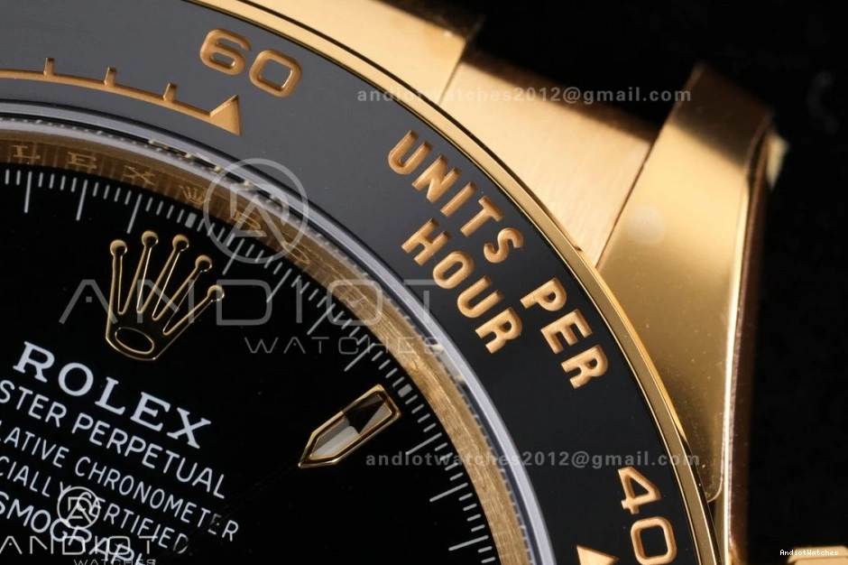 Gold VSF 804 Daytona Marker Weight Black Best Snug Gain Black Dial 1:1 DD Stick Sub-dial Oyster-flex Rim Edition 126518 on Strap 0308